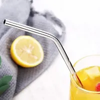 STAINLESS STEEL DRINKING STRAWS BENT (4 BENT STRAWS, 1 BRUSH)-thumb2