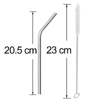 STAINLESS STEEL DRINKING STRAWS BENT (4 BENT STRAWS, 1 BRUSH)-thumb3