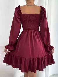 Trendy Fir and Flare Bell Sleeves Mini Dress for Women-thumb2