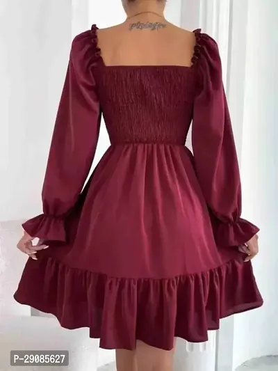 Trendy Fir and Flare Bell Sleeves Mini Dress for Women-thumb3