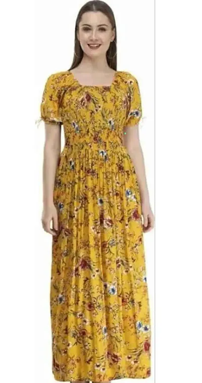 Sadatapan Printed Off Shoulder Maxi Dress for Women