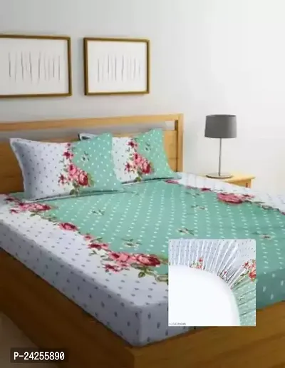 Stylish best Quality Cotton Double Bedsheet with 2 Pillow Cover-thumb0