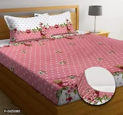 Stylish best Quality Cotton Double Bedsheet with 2 Pillow Cover-thumb0