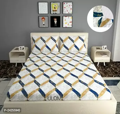 Stylish best Quality Cotton Double Bedsheet with 2 Pillow Cover-thumb0