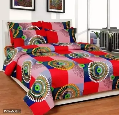 Stylish best Quality Cotton Double Bedsheet with 2 Pillow Cover-thumb0