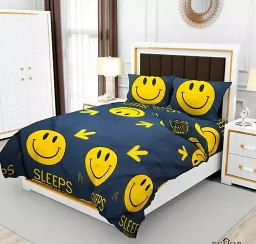 Kids Room Printed Glace Cotton Queen Size Bedsheets