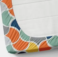 Stylish Multicolour Boxes Cotton Elastic Bedsheet-thumb1