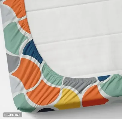 Stylish Multicolour Boxes Cotton Elastic Bedsheet-thumb2