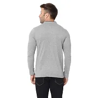 Trendy Grey Cotton Solid T-Shirt For Men-thumb1