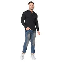 Trendy Black Cotton Solid T-Shirt For Men-thumb3