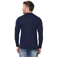 Trendy Blue Cotton Solid T-Shirt For Men-thumb1