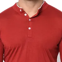 Trendy Red Cotton Solid T-Shirt For Men-thumb2