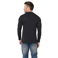 Trendy Black Cotton Solid T-Shirt For Men-thumb1