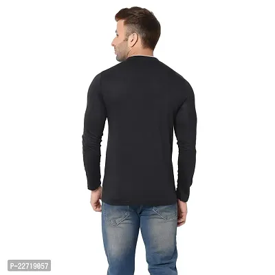 Trendy Black Cotton Solid T-Shirt For Men-thumb2