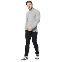 Trendy Grey Cotton Solid T-Shirt For Men-thumb3