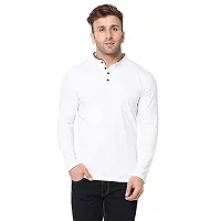 VeelDeal  Cotton Round Neck Full Sleeves Regular Fit Mandarin Collar Solid Casual T-Shirt for Men and Boys (Pack Of 2)-thumb3