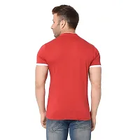 Trendy Solid Cotton Blend Mandarin Collar Half  Sleeve T-shirt For Men-thumb2