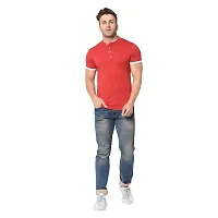 Trendy Solid Cotton Blend Mandarin Collar Half  Sleeve T-shirt For Men-thumb3