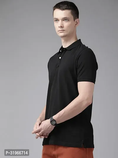 Stylish Polo Collar Cotton Half Sleeve T-Shirt-thumb2