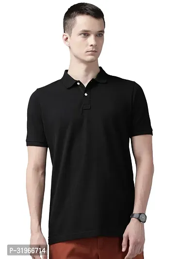 Stylish Polo Collar Cotton Half Sleeve T-Shirt-thumb0