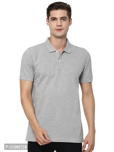 Stylish Polo Collar Cotton Half Sleeve T-Shirt-thumb0