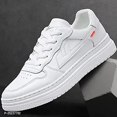 Stylish White Synthetic Shoes For Men-thumb0