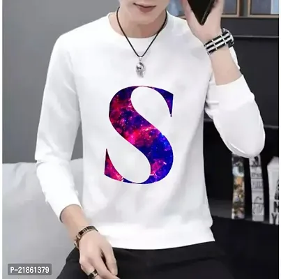 Trendy White Polyester Printed Round Neck Tshirt For Men-thumb0