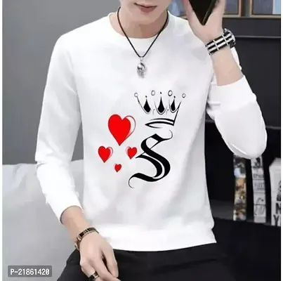 Trendy White Polyester Printed Round Neck Tshirt For Men-thumb0