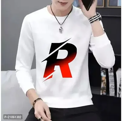 Trendy White Polyester Printed Round Neck Tshirt For Men-thumb0