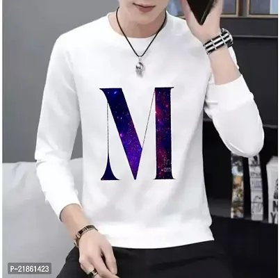 Trendy White Polyester Printed Round Neck Tshirt For Men-thumb0