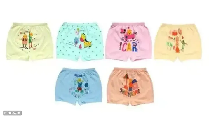 Elegant Multicoloured Cotton Printed Shorts For Boys Pack Of 6-thumb0