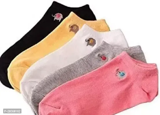 Stylish Multicoloured Velvet Fur Socks Pack Of 5