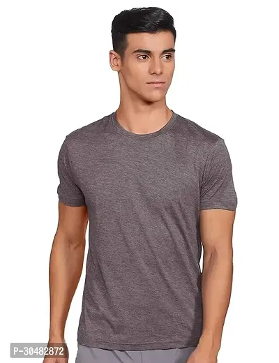 Mens Regular Fit Half Sleeve Plain Solid Casual Wear Round Neck T Shirt-thumb0