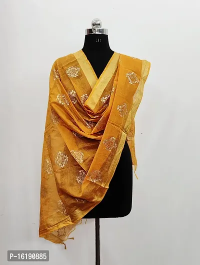 Stylish Fancy Cotton Silk Dupattas For Women-thumb0