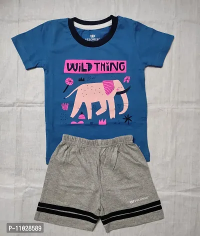 Stylish Fancy Cotton Printed T-Shirts With Shorts Sets For Boys