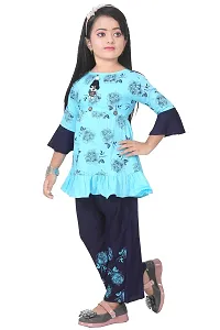 LINK KWALITY Girls Casual Top Pant (3-4 years, blue)-thumb3