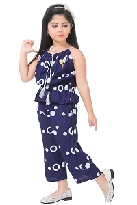 LINK KWALITY Girls Party(Festive) Girls Look New  Latest Fashion Top with PANT Dress Set (4-5 YEARS, BLUE)-thumb3