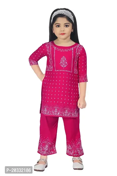 LINK KWALITY Baby Girls Festive  Party Kurta and Trouser Set-thumb0