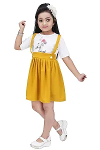 LINK KWALITY Princess Fancy Girls Frocks  Dresses (2-3 Years, Yellow)-thumb3