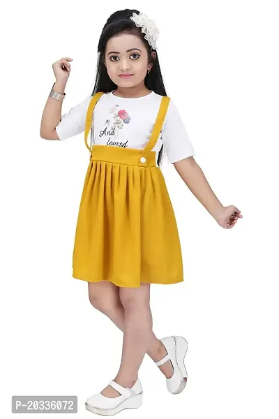 LINK KWALITY Princess Fancy Girls Frocks  Dresses (2-3 Years, Yellow)-thumb4
