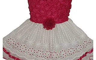 KWALITY GARMENTS - Girls Net Round Neck Embroidered Midi/Knee Length Casual Dress (Sleeveless) 1-2 Years ; pink100-20-thumb2