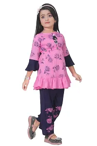 LINK KWALITY Girls Casual Top Pant (2-3 years, pink)-thumb3