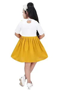 LINK KWALITY Princess Fancy Girls Frocks  Dresses (2-3 Years, Yellow)-thumb1