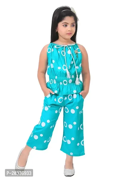 LINK KWALITY Girls Party(Festive) Girls Look New  Latest Fashion Top with PANT Dress Set (2-3 YEARS, SKY BLUE)