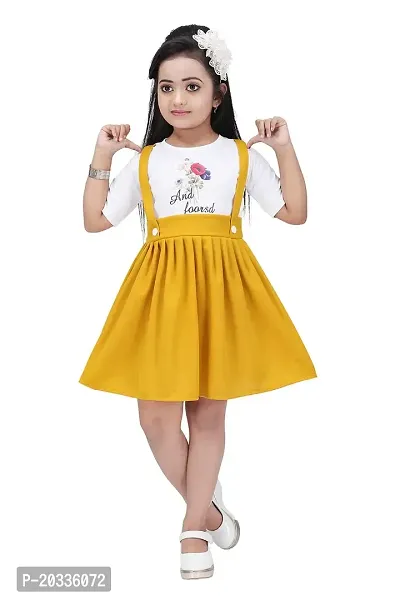 LINK KWALITY Princess Fancy Girls Frocks  Dresses (2-3 Years, Yellow)-thumb0