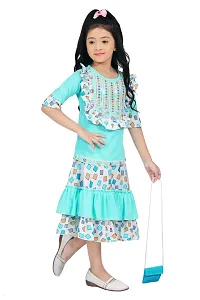 Baby Girls Midi/Knee Length Casual Dress  (Green, Half Sleeve)-thumb2