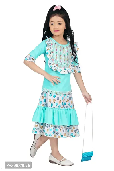 Baby Girls Midi/Knee Length Casual Dress  (Green, Half Sleeve)-thumb3