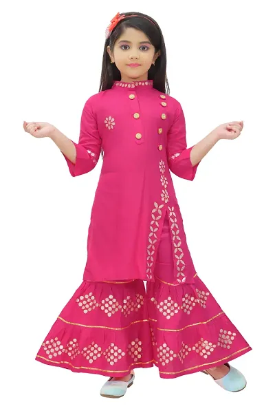 Girls Rayon Kurta and Pallazo Set