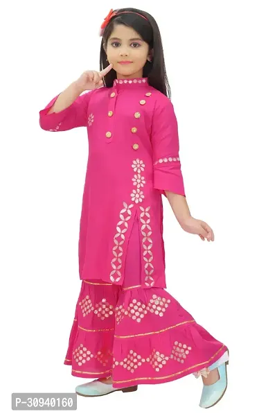 Girls Festive  Party Kurta and Palazzo Set-thumb3