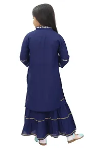 Girls Festive  Party Kurta and Palazzo Set  (Blue Pack of 1)-thumb1